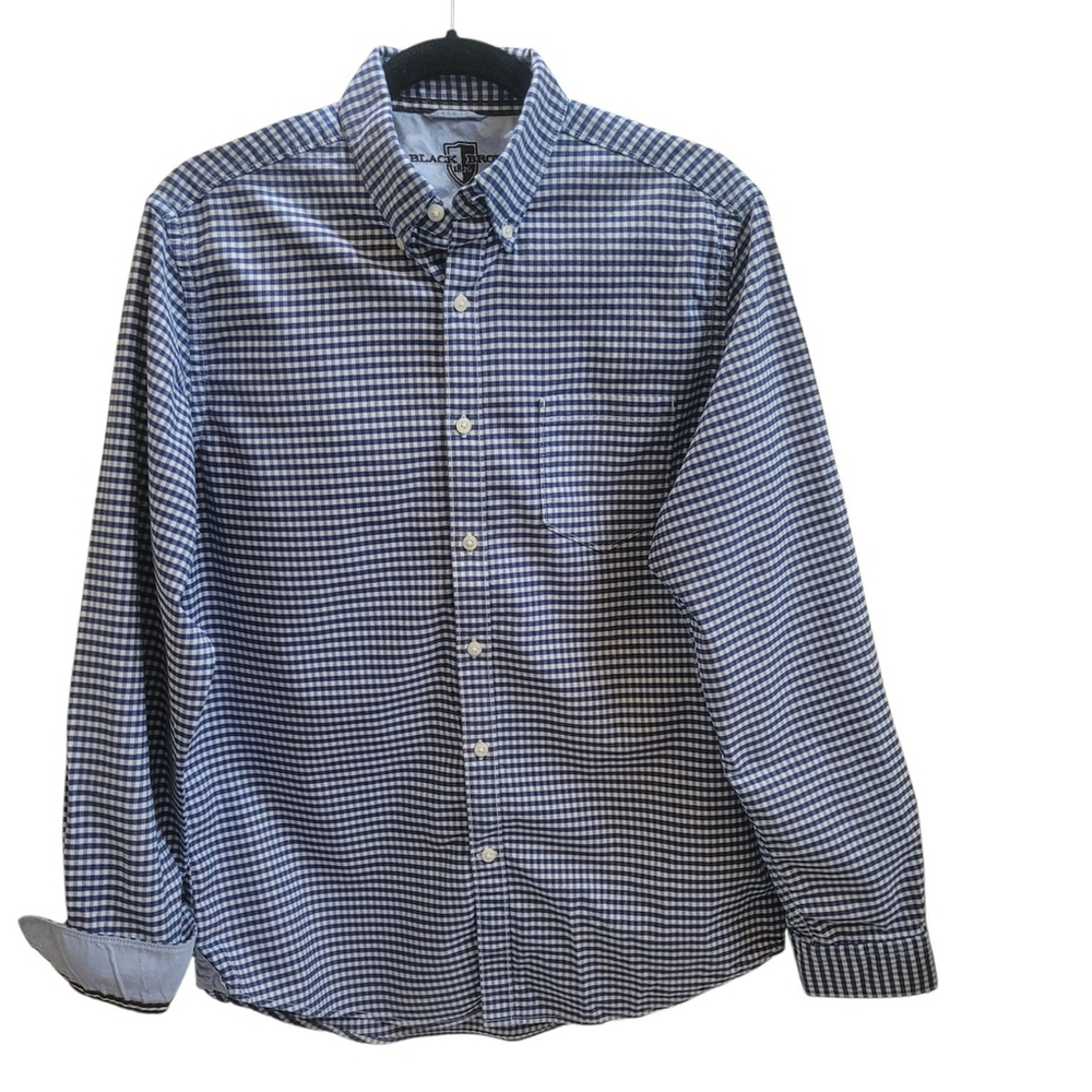 Black‎ Brown 1826 Medium Tailored Fit Blue And White Check